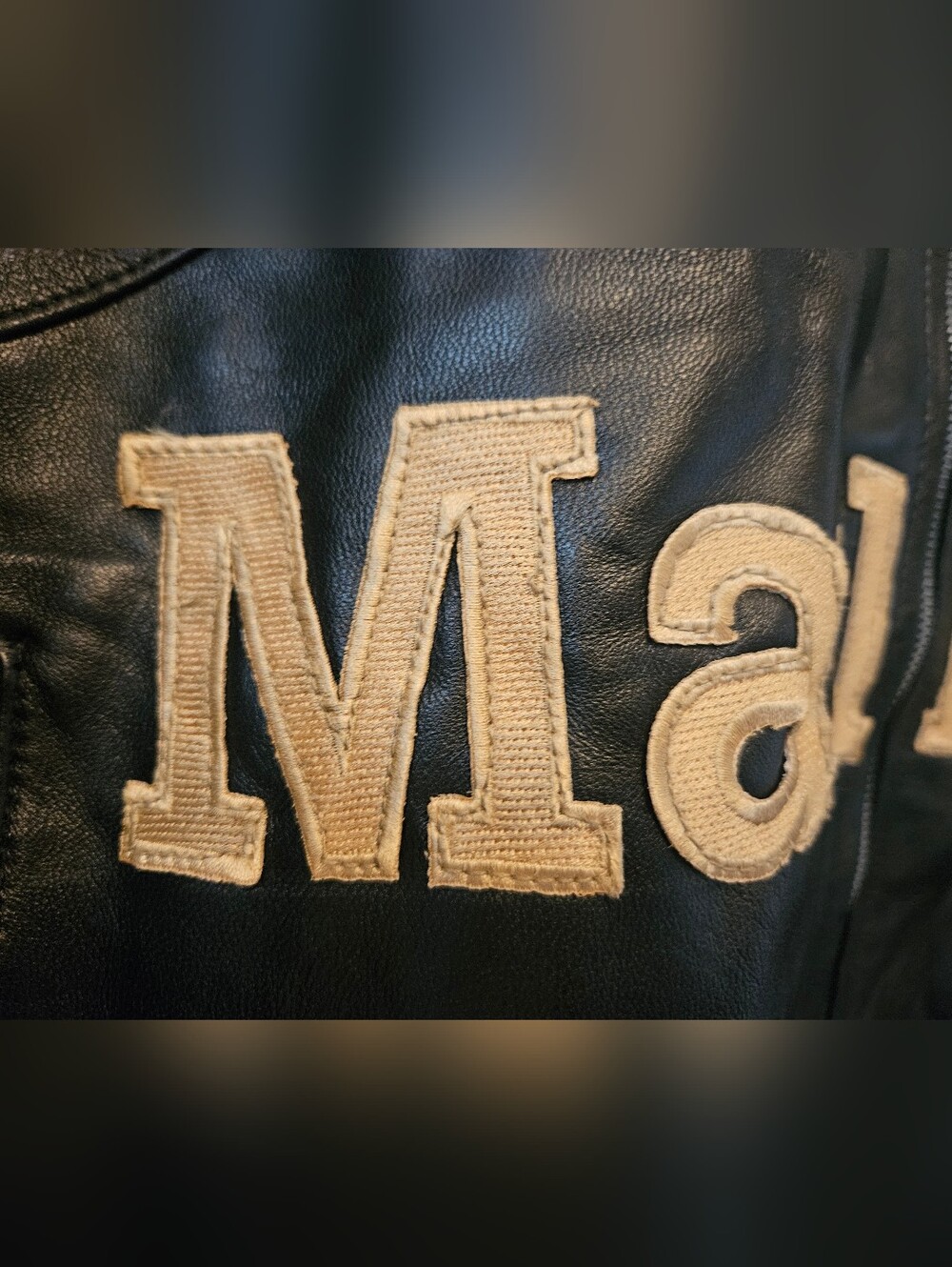 Vintage Marlboro Black Leather Racing Jacket Size L Large Embellished W Patches - Picture 5 of 16